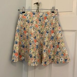 Floral Cotton Skater Mini Skirt